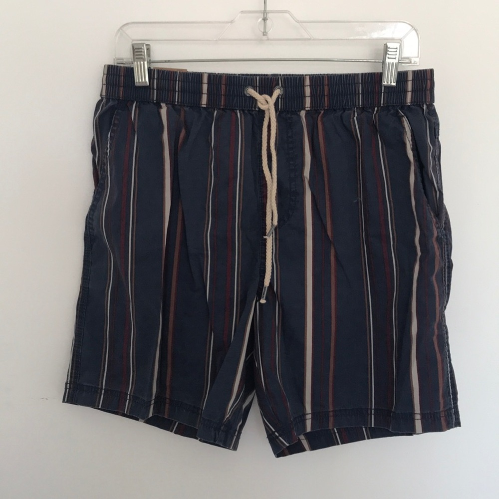 Blue striped Cotton On Beach Shorts small